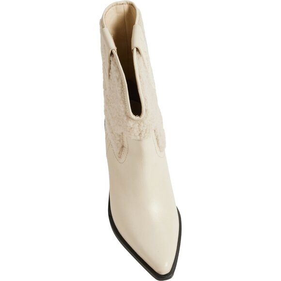 NEW FREE PEOPLE Leather Pitchfork Point Shearling Boots for woman 925 6s3 - Picture 3 of 9